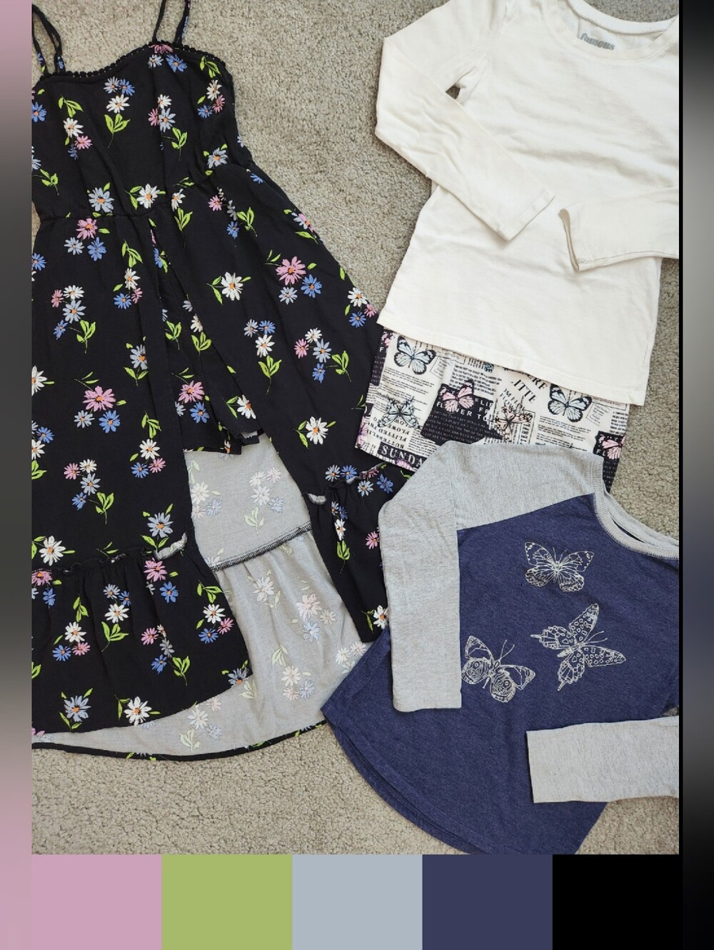 Girls 6 Mix & Match Bundle | Pink, Navy, Pastel, Butterfly, School | 4 Pieces